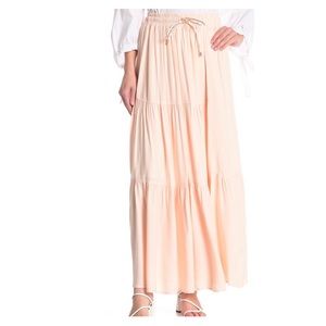 DKNY blush maxi drawstring maxi skirt